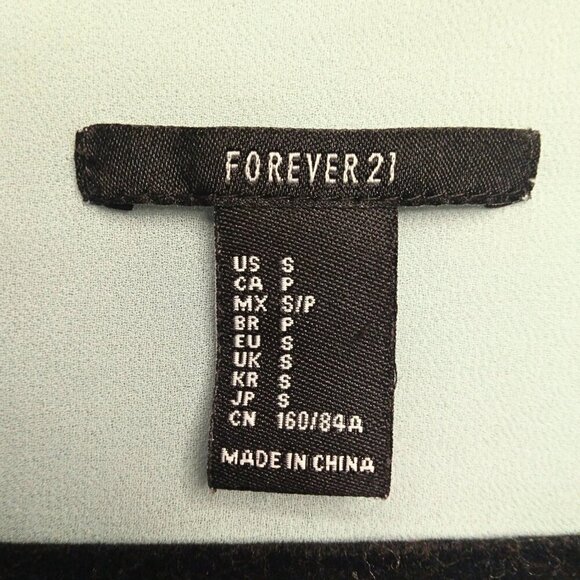 FOREVER 21 WOMEN'S MINT GREEN BUTTON DOWN LONG SLEEVE BLOUSE - SIZE S - Picture 4 of 4